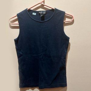 Deep blue petite 100% cotton tank top made in Israel
